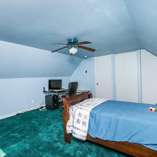 302 Breslin Rd.  second bedroom with ceiling fan