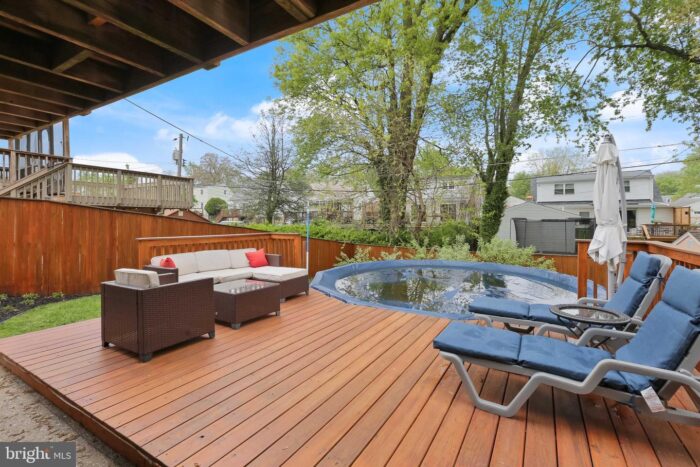 3338 Texas Ave, deck with above ground pool